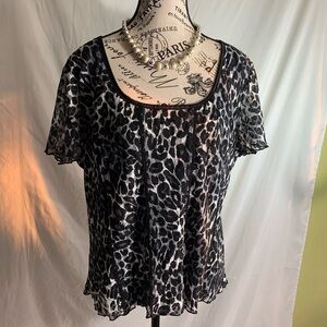 Serenade Chic Sheer Leopard Print Blouse